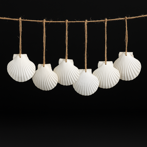 16PCS Natural Sea Shells Scallop Shells With Rope for home decor